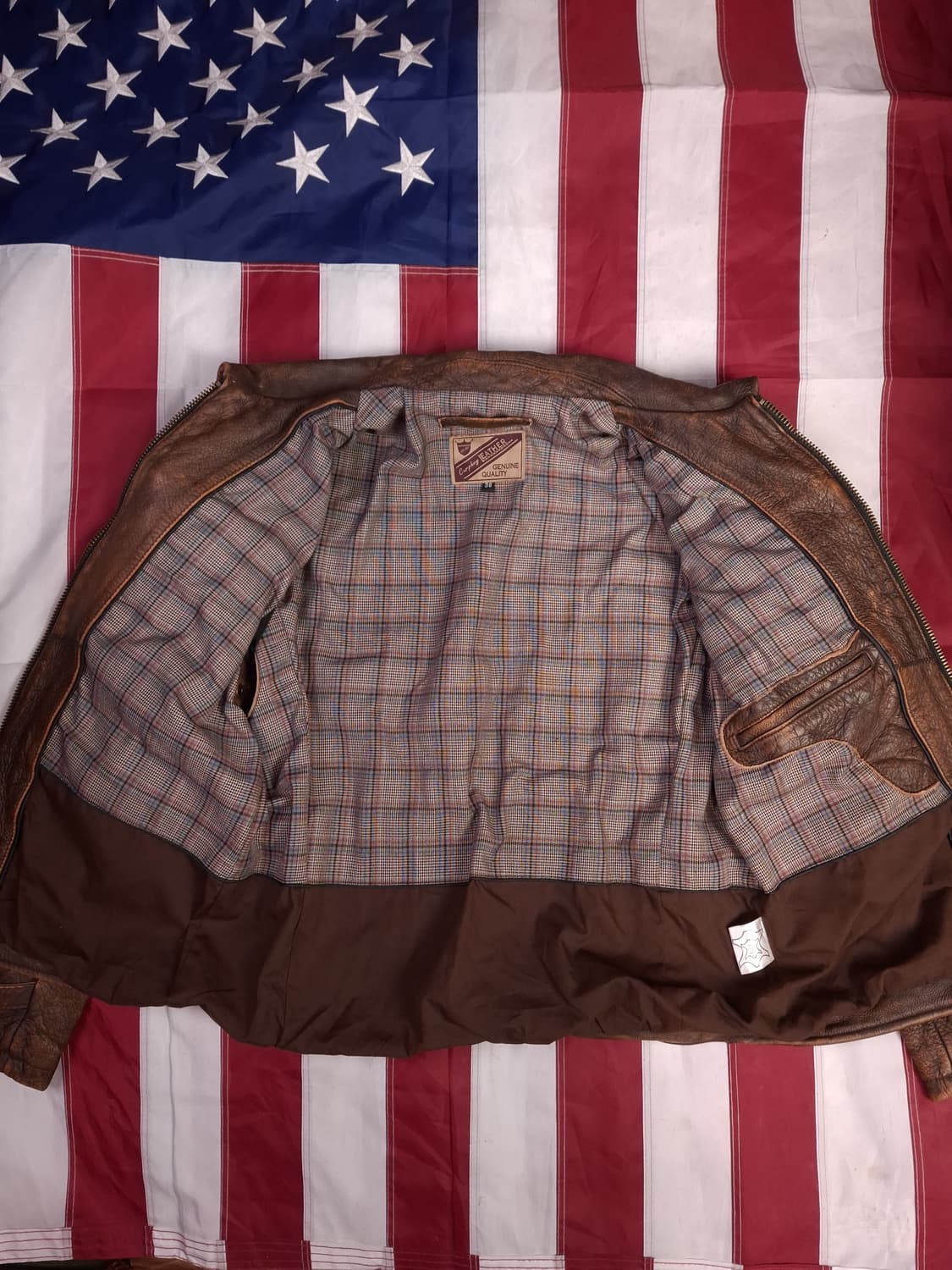 새제품 빈티지 리얼레더 라이더자켓 상품이미지7