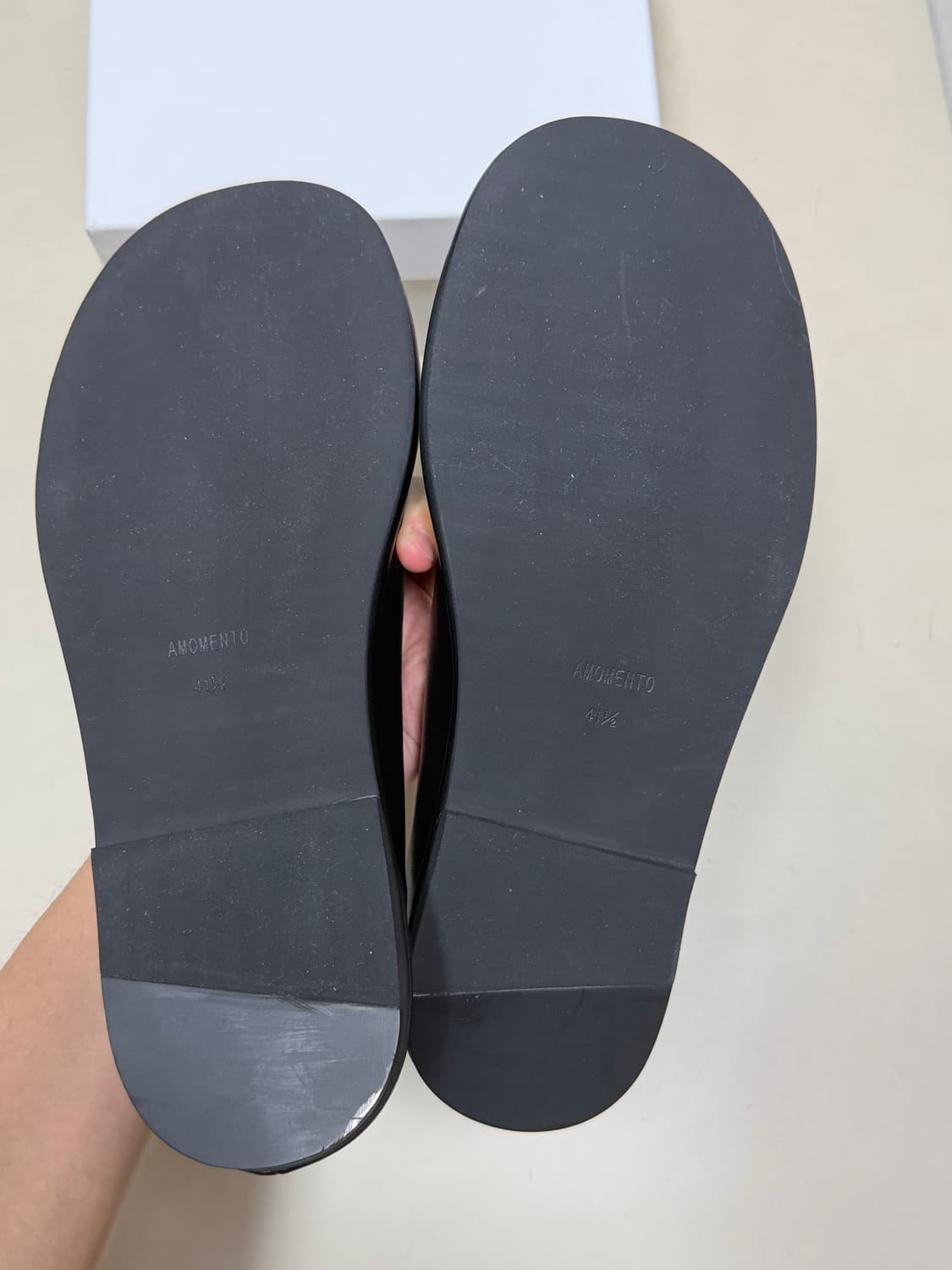 아모멘토 Men's Rounded Flats, Black Size 265 상품이미지5