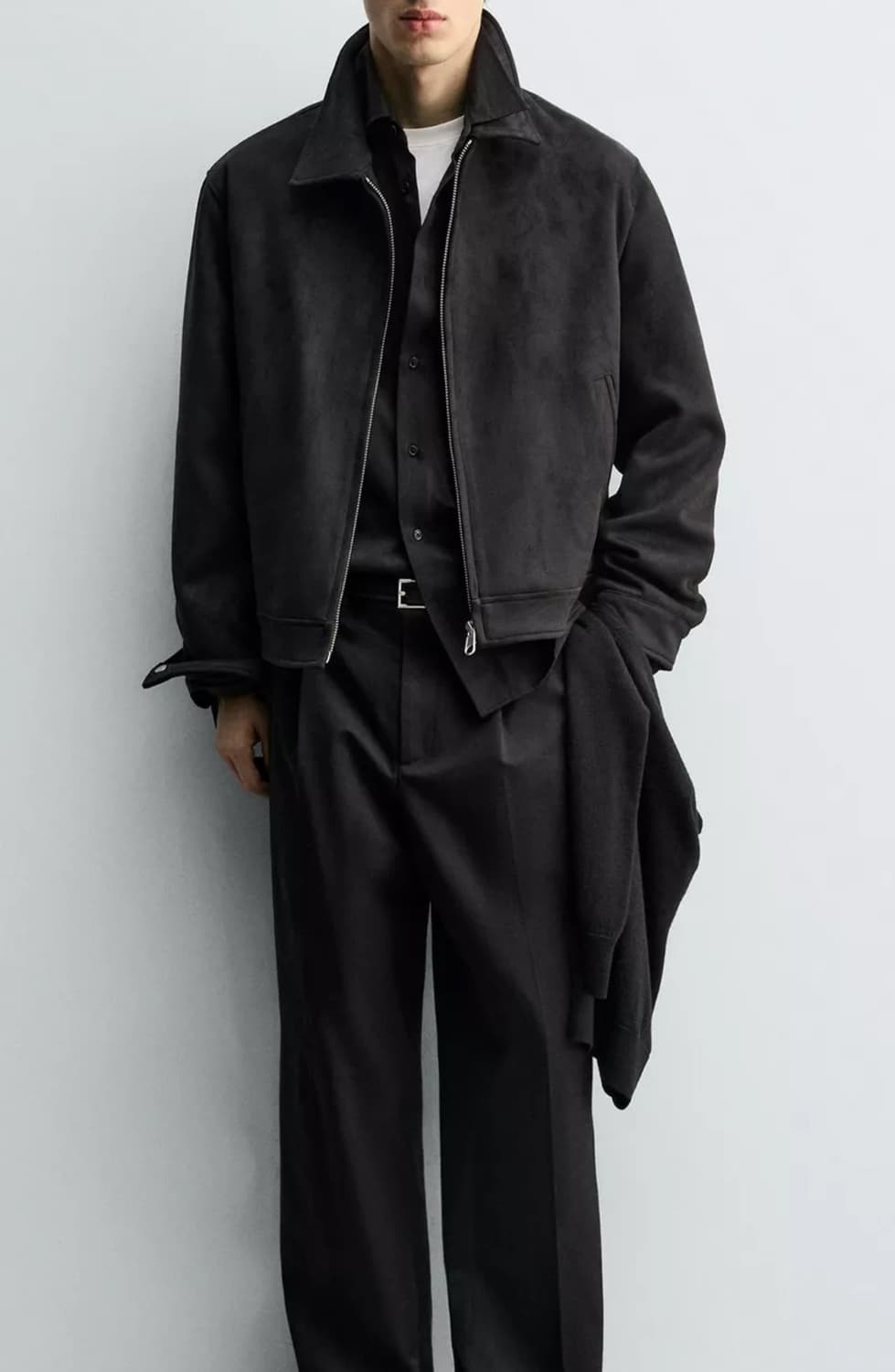 Zara 레귤러 핏 페이크 스웨이드 점퍼 상품이미지2