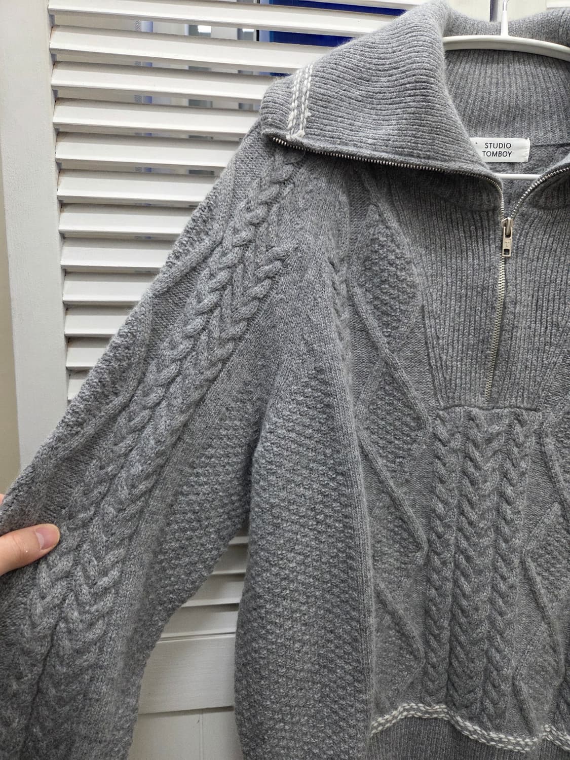 스튜디오톰보이 하프 집업 울 니트 상품이미지4