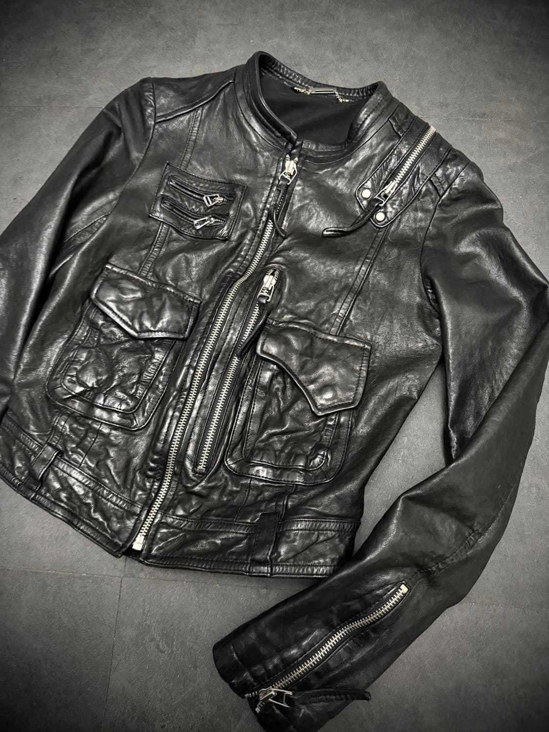 Real leather zipper detailed jacket 상품이미지2