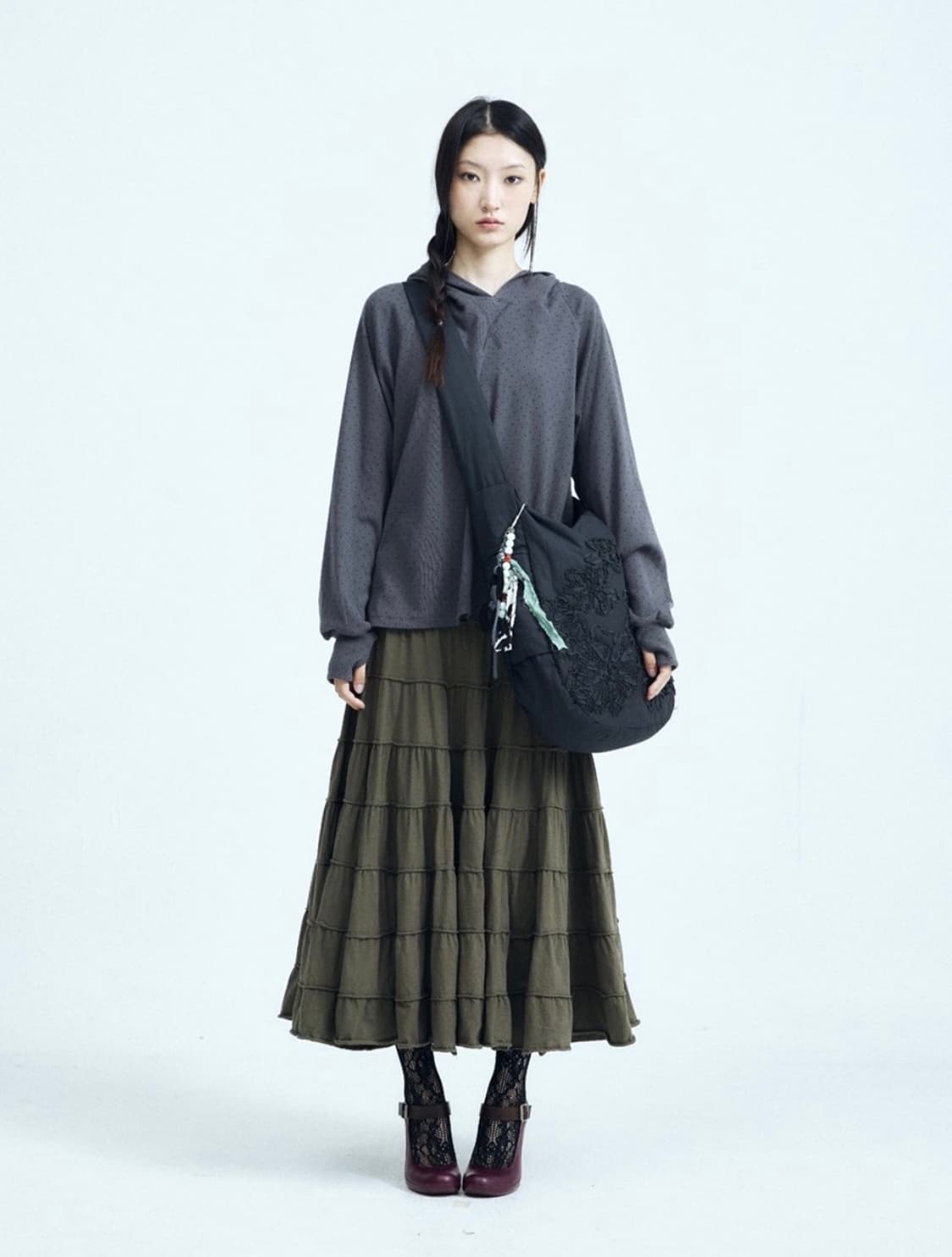 콜로신스 Caterpil Skirt Khaki 상품이미지2