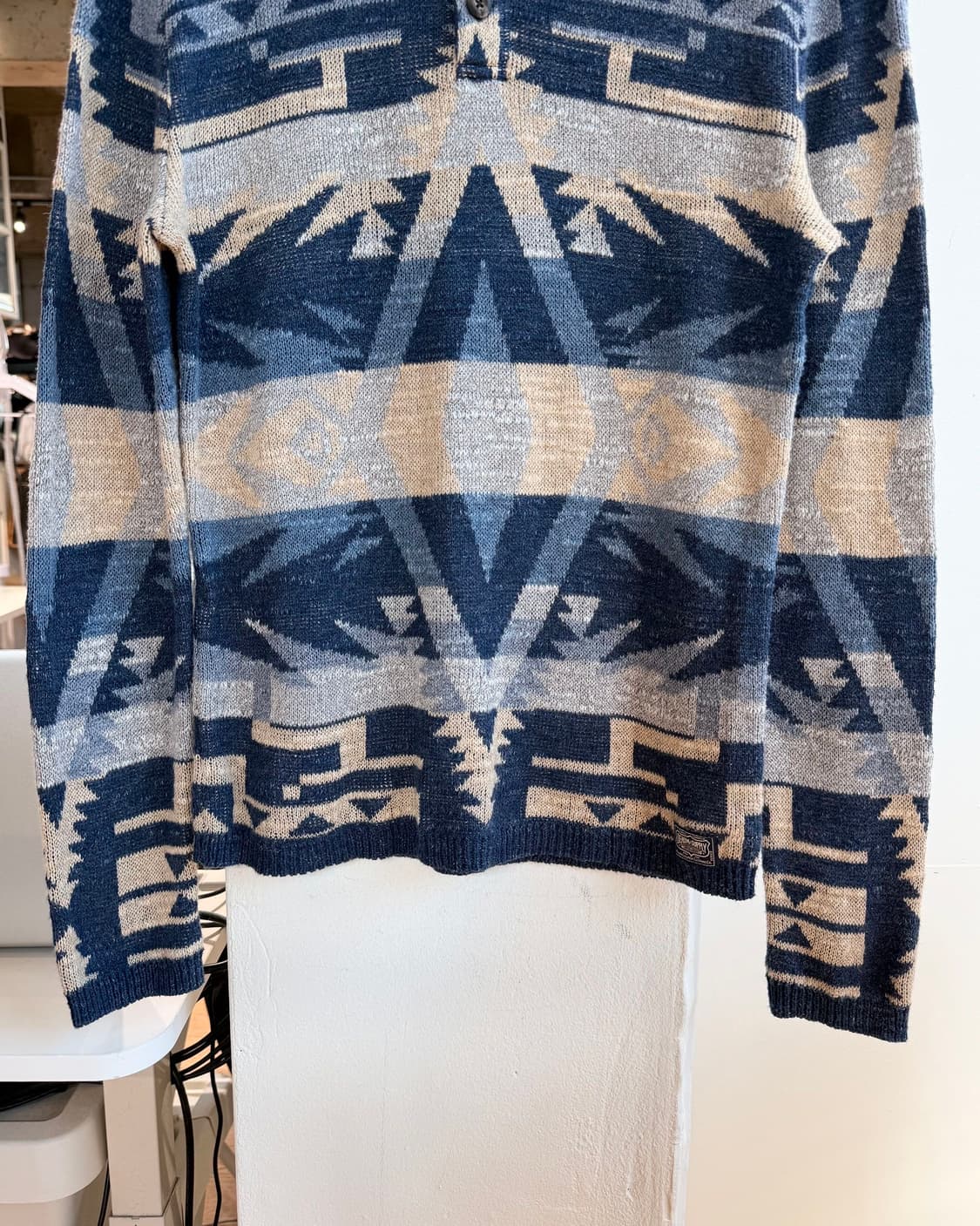 데님 앤 서플라이 랄프 로렌 블루 아즈텍 헨리넥 니트  상품이미지6