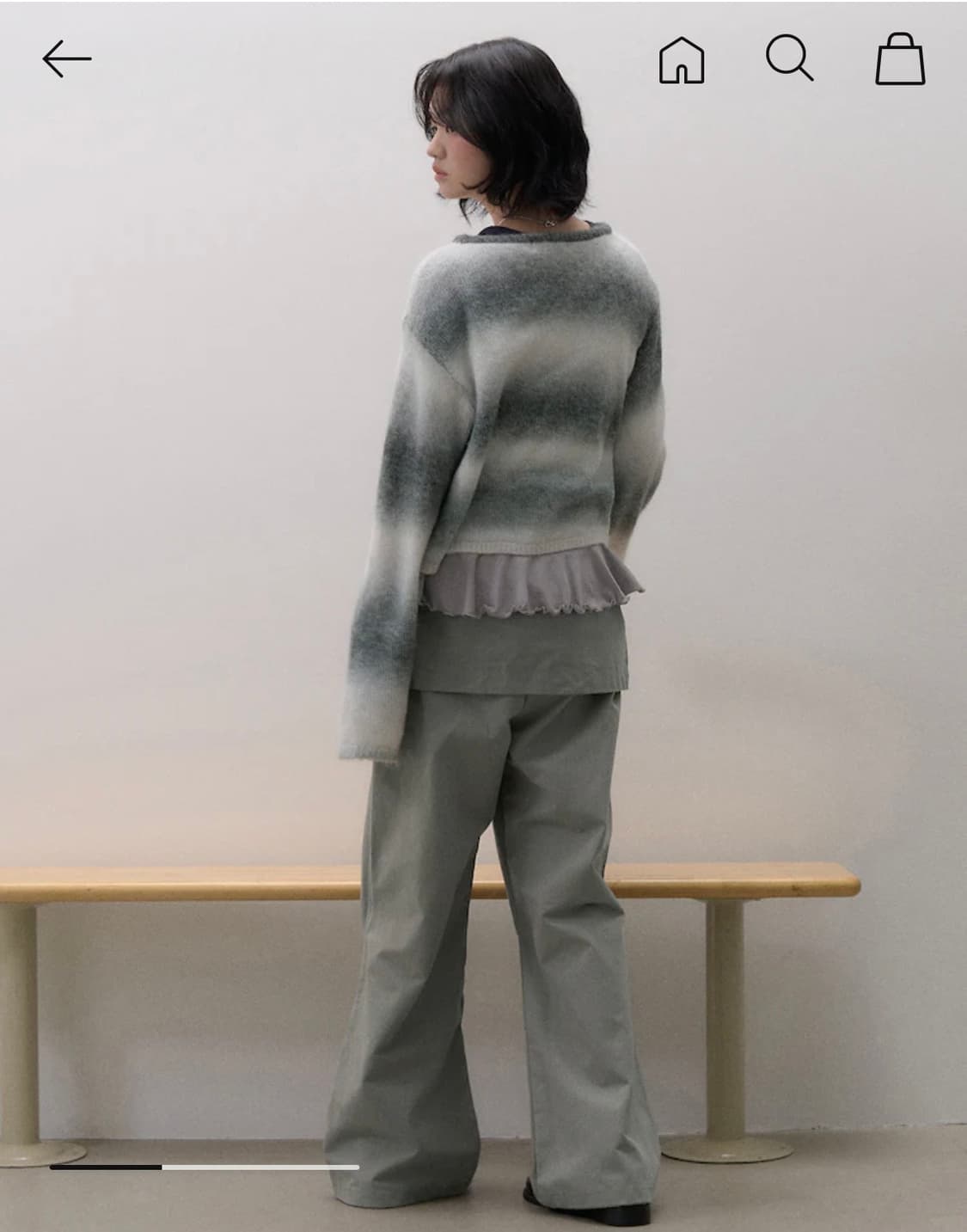 에잇세컨즈 코튼 변형 스커트 팬츠-그레이 상품이미지3