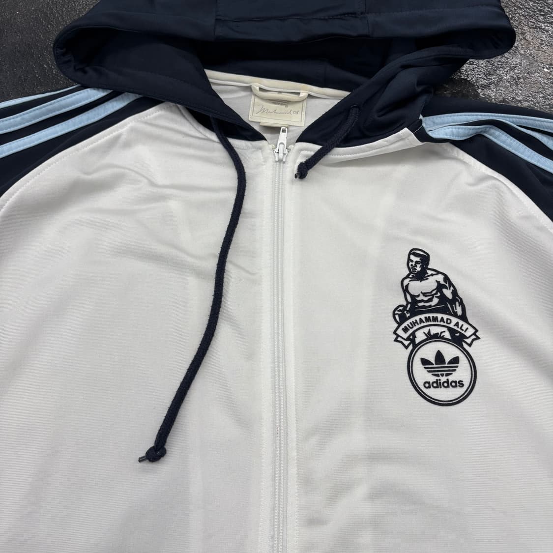 (100)아디다스 무하마드 알리 후드 트랙탑 네이비/화이 상품이미지3