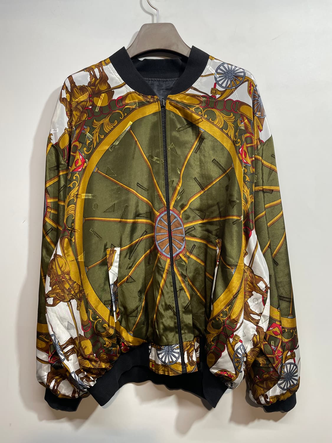 패턴 실크 봄버 자켓 상품이미지2