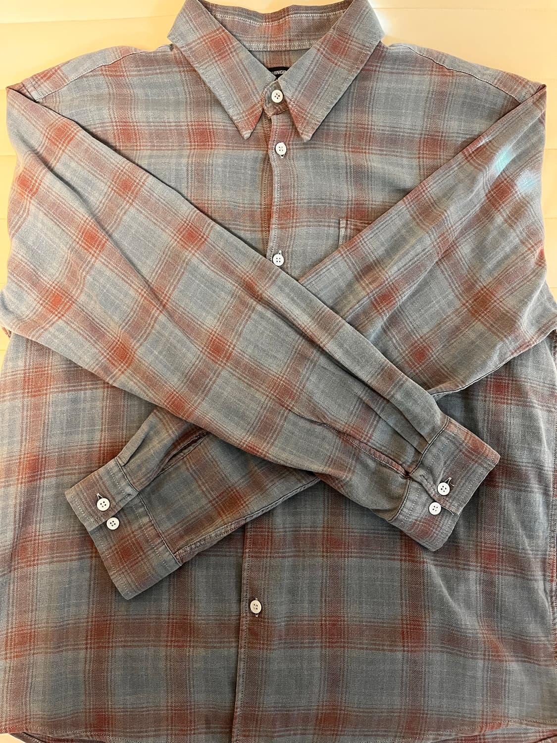 해칭룸 Museum Shirt Over Dyed Check Charcoa 상품이미지2