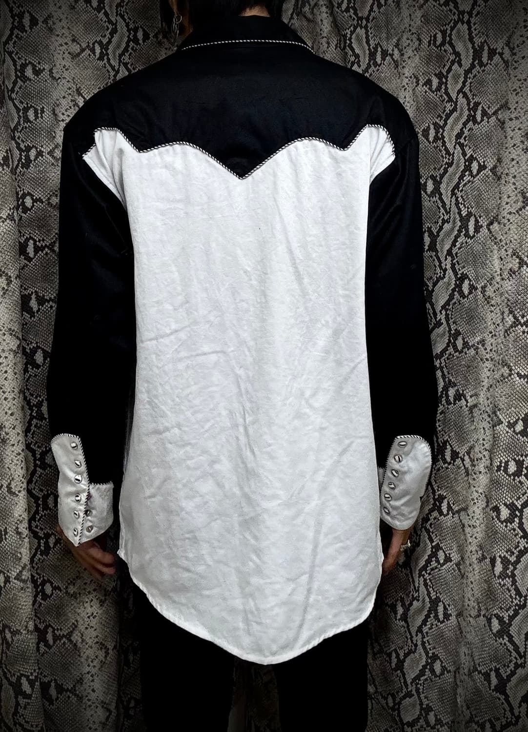 [Western]Black&White Western Over-Fit Sh 상품이미지5