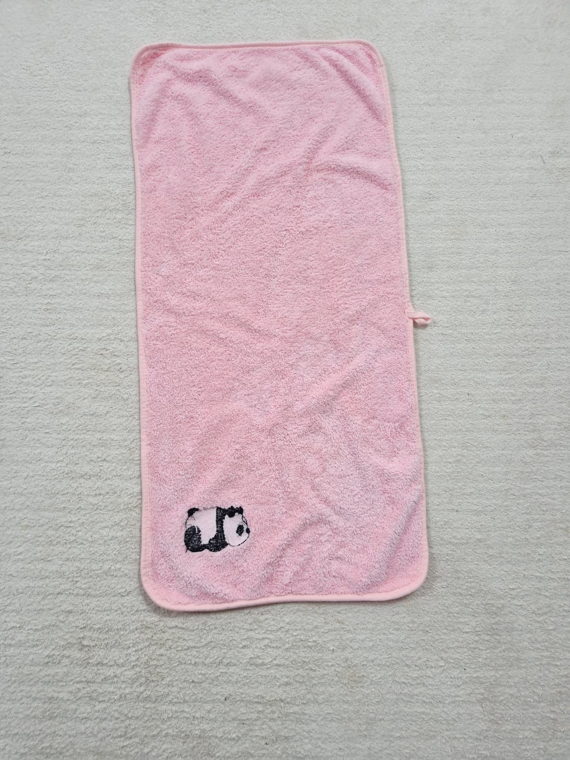 분홍색 판다 자수 수건 상품이미지1