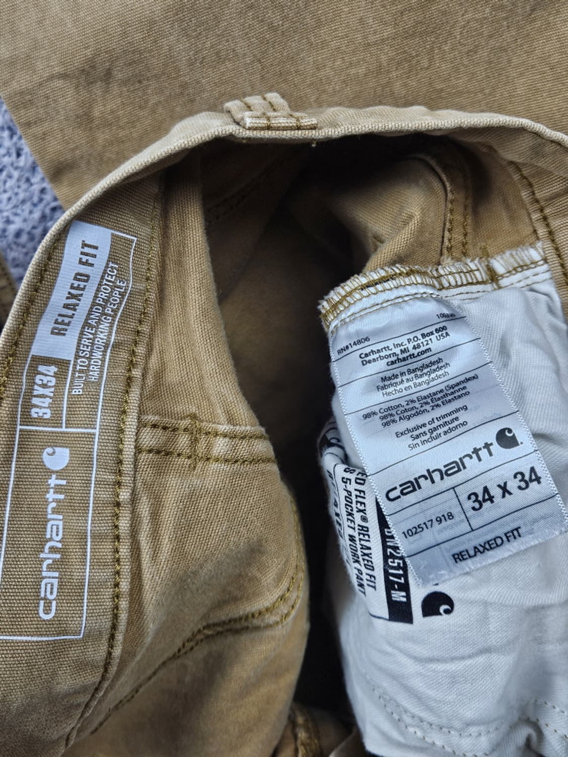 칼하트 코튼 카펜터 워크 팬츠 ( 34X34 ) / 10406 상품이미지7