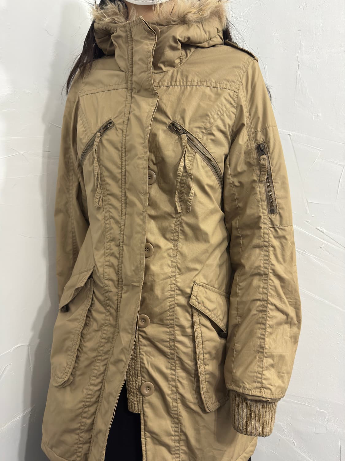 backnumber beige fur hood twoway jacket 상품이미지3