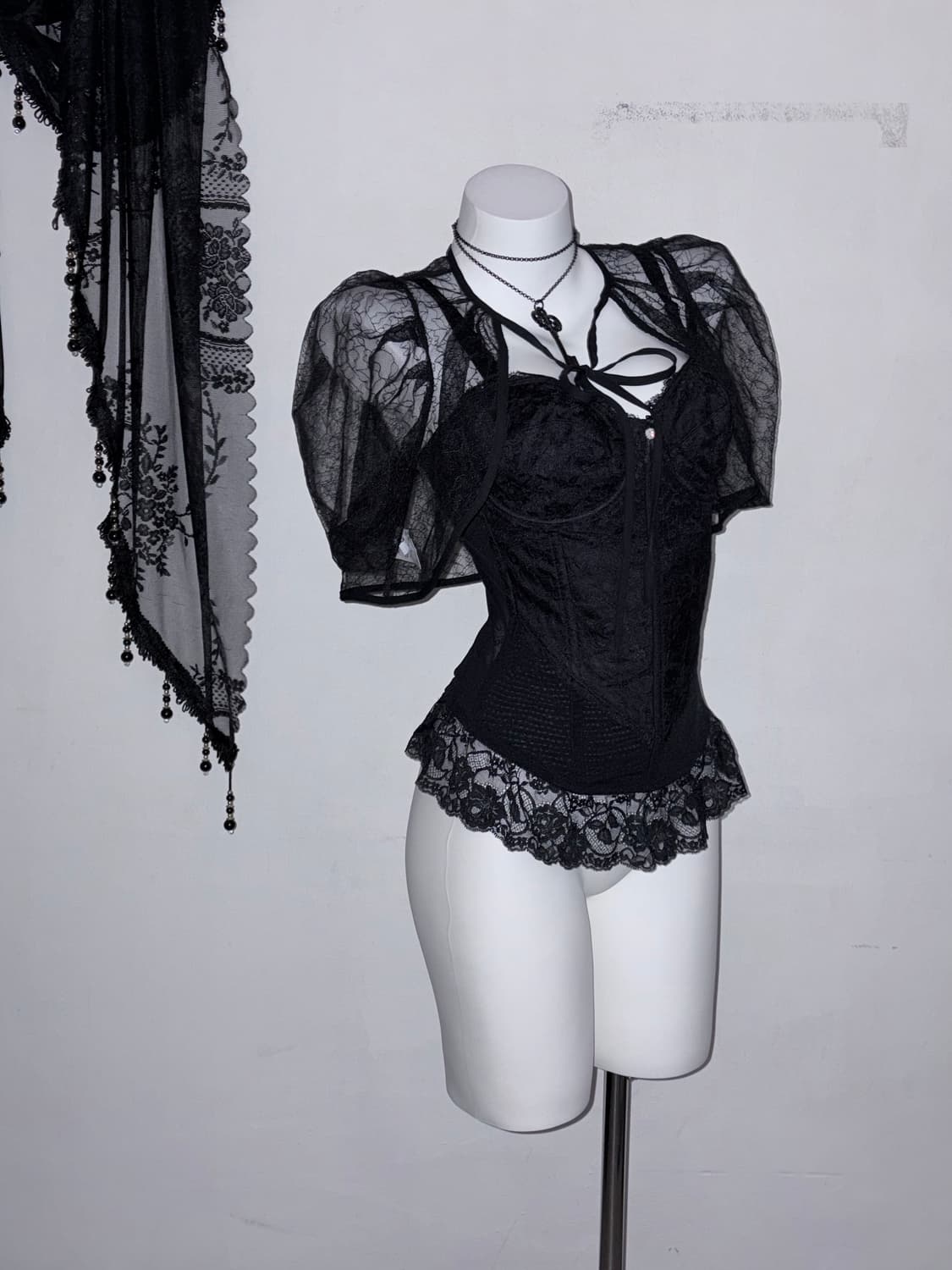 시스루 볼레로 실루엣 미침 고스 펑크 고딕 상품이미지2