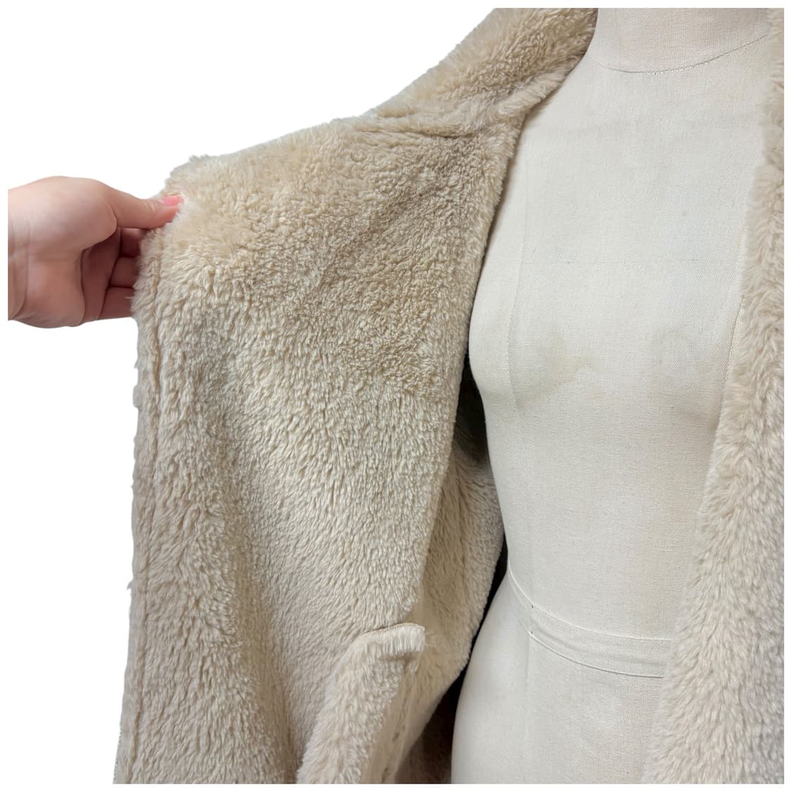 3682 베이지 브라운 퍼안감 무스탕 자켓 코트 상품이미지5