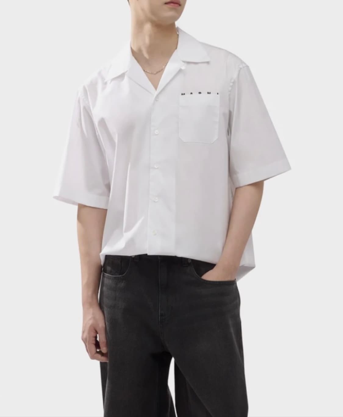 마르니 Hidden Logo Bowling Shirt White 52 상품이미지4