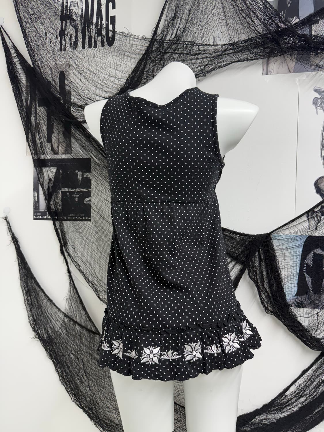 Pocket girl dot lace midi onepiece 상품이미지4