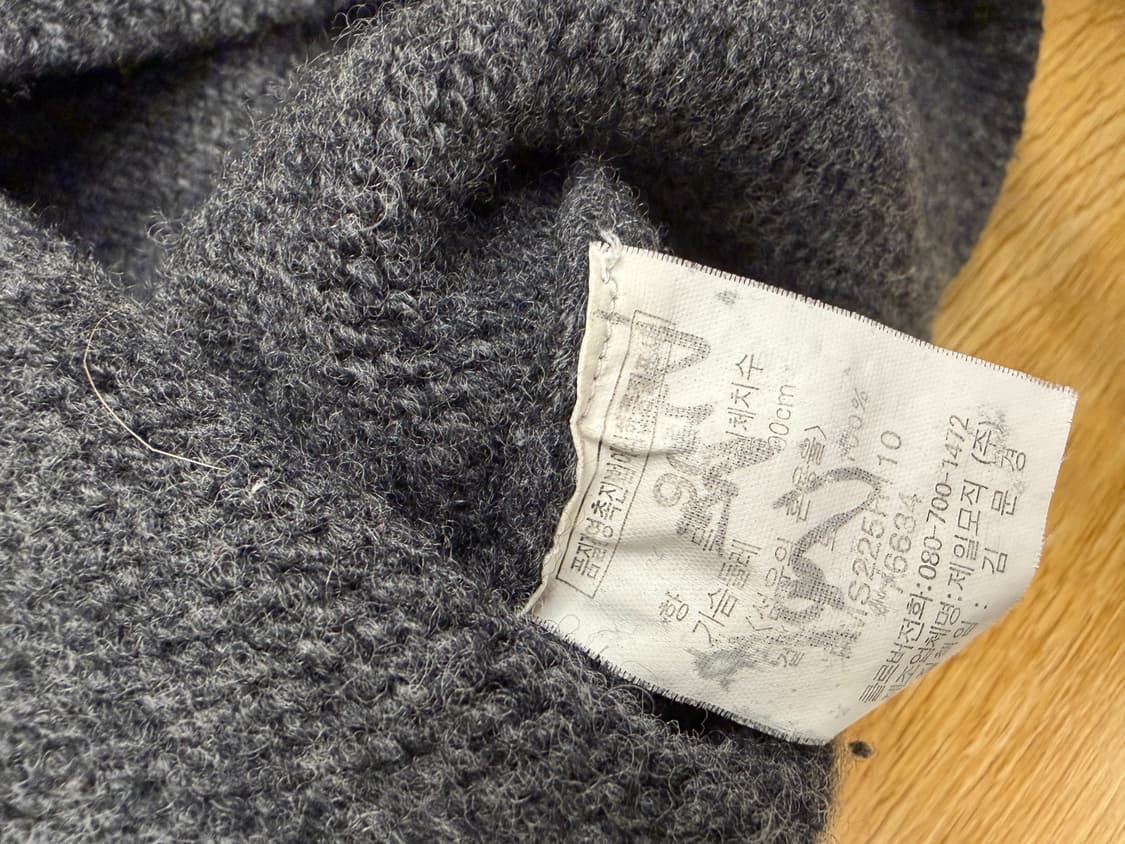 [90]빈폴 여성 회색 스트라이프 니트 모 100 상품이미지6