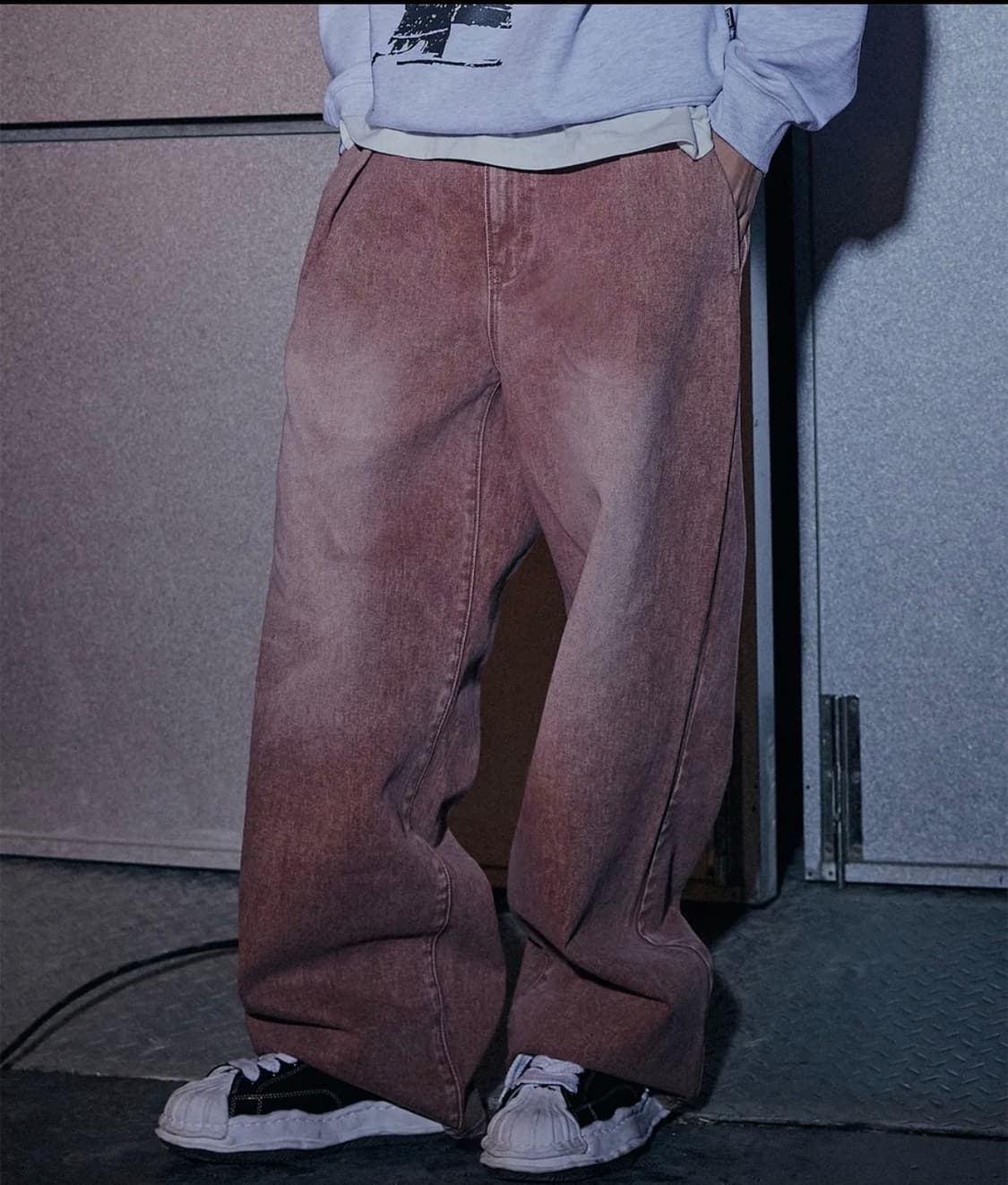 낫포너드 핑크 와이드 데님 상품이미지1