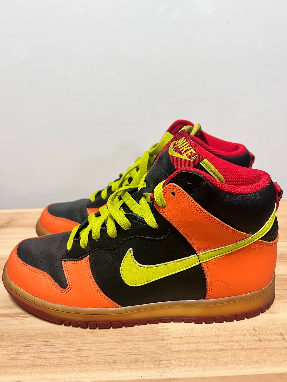 [265] 나이키 덩크하이 오렌지 라임 블랙 레드 상품이미지1