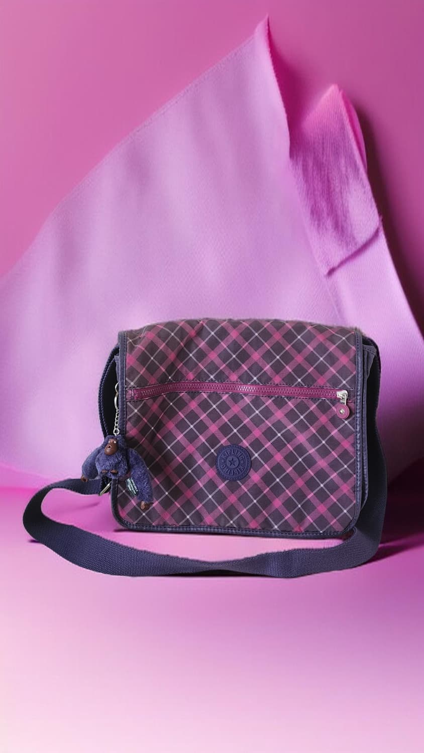 키플링 체크무늬 크로스백 가방 + 키링 상품이미지1