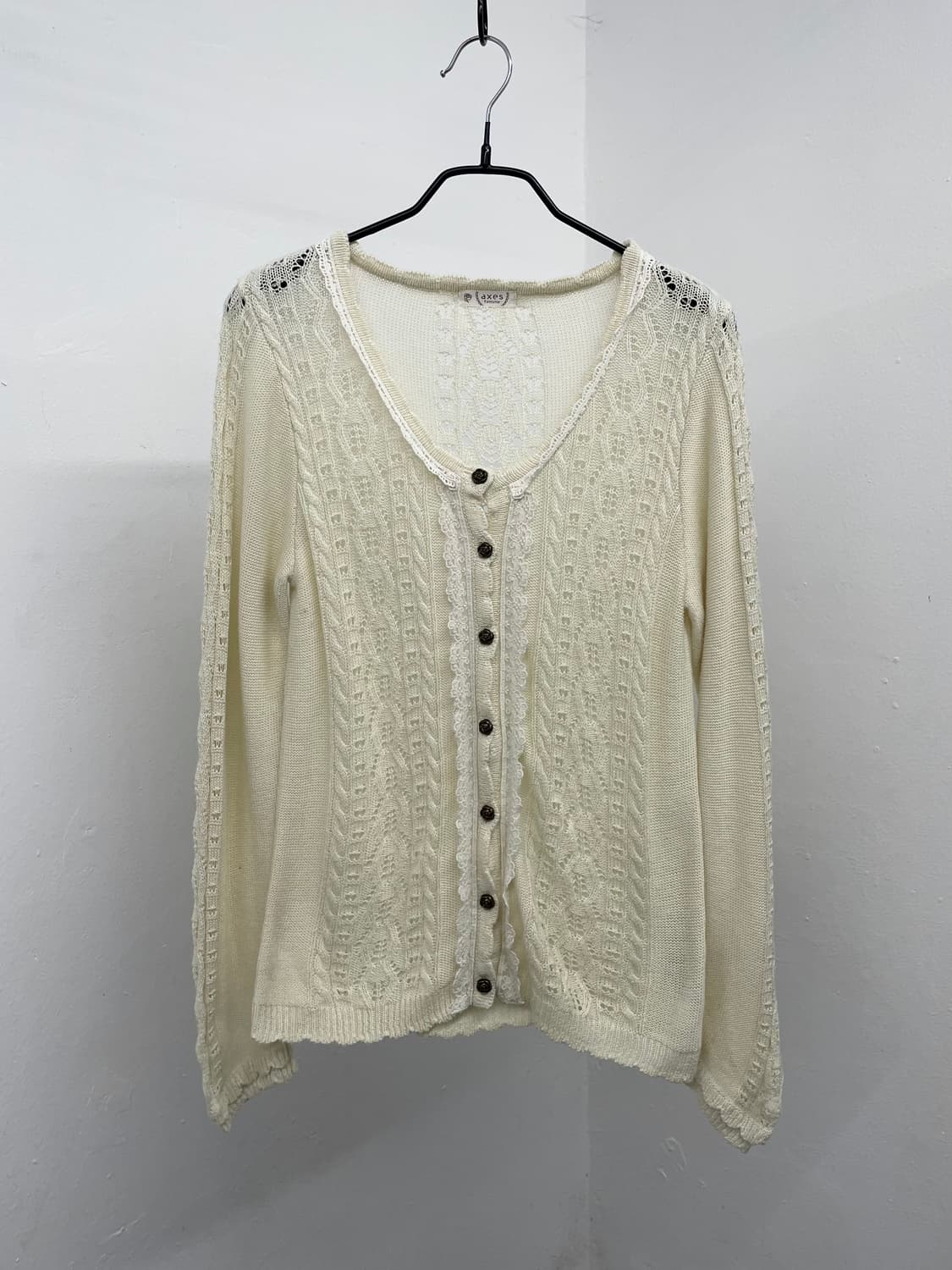 액시즈팜 크림 로즈 엔틱 가디건 상품이미지6