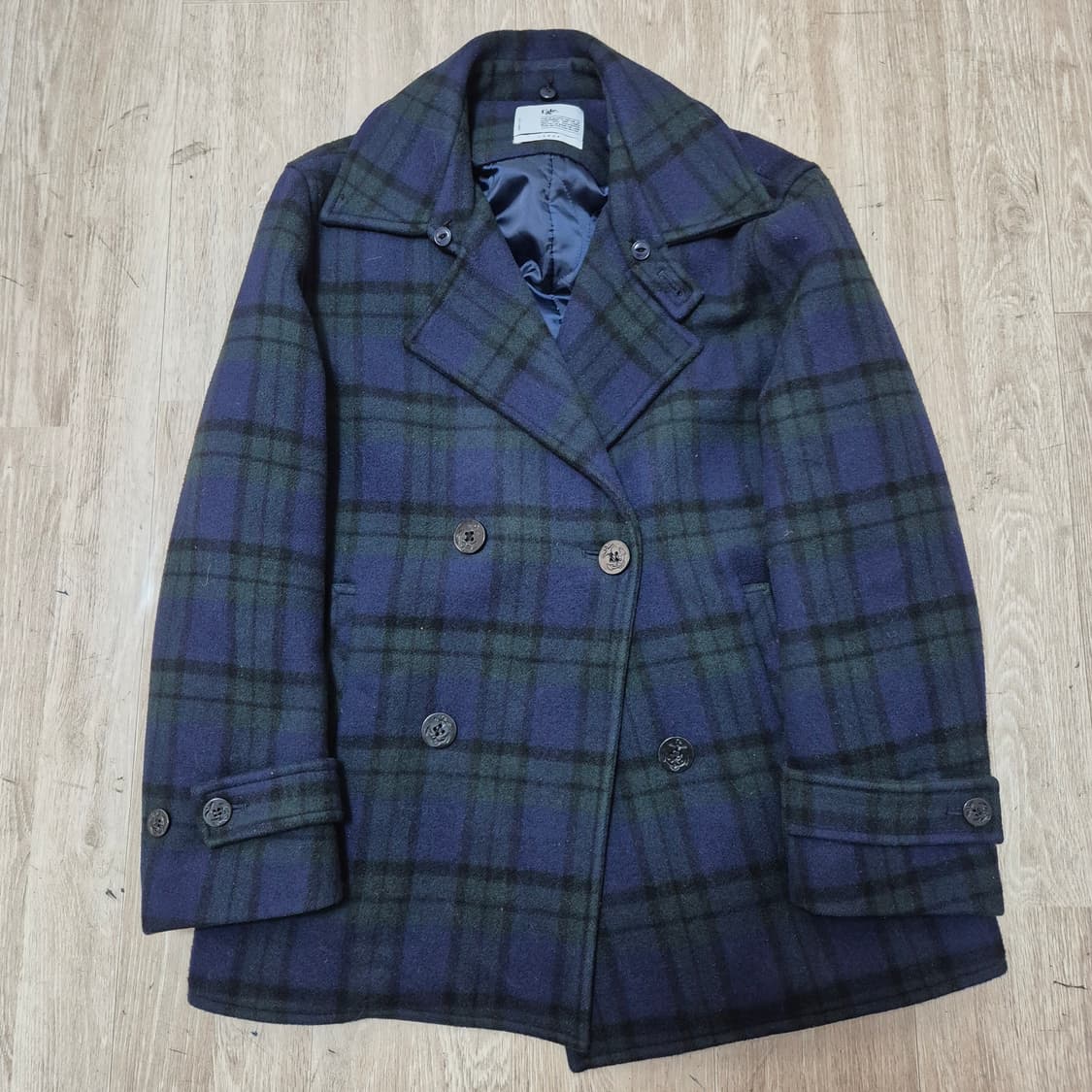 유앤엘씨 남성 울 체크 더플코트  상품이미지1