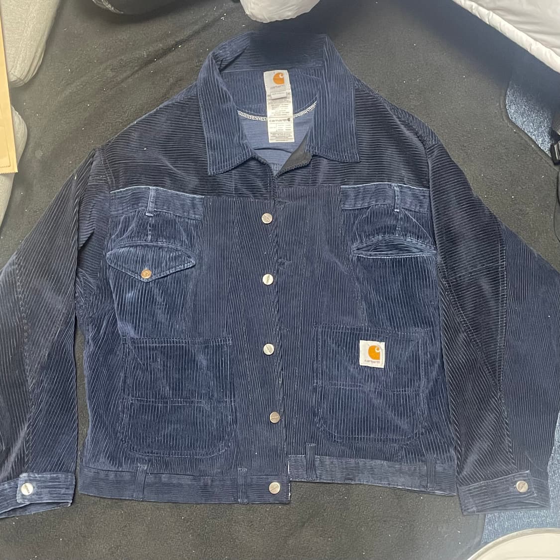 칼하트 코듀로이 워크자켓 네이비 XL 상품이미지1