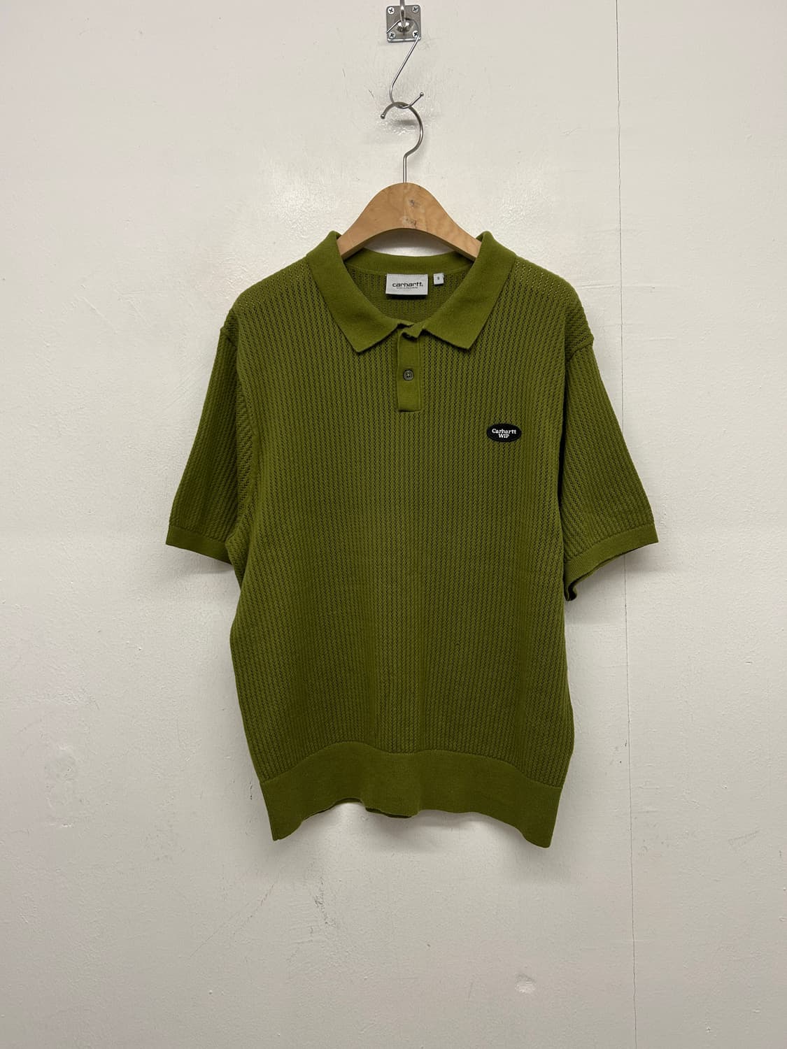 칼하트 WIP 올리브색 니트 반팔 폴로티 상품이미지2