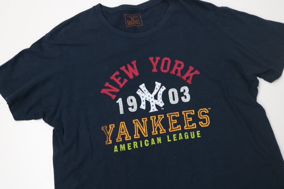 MLB 뉴욕 양키스 빈티지 빅로고 네이비 반팔 티셔츠 (XL) 상품이미지3