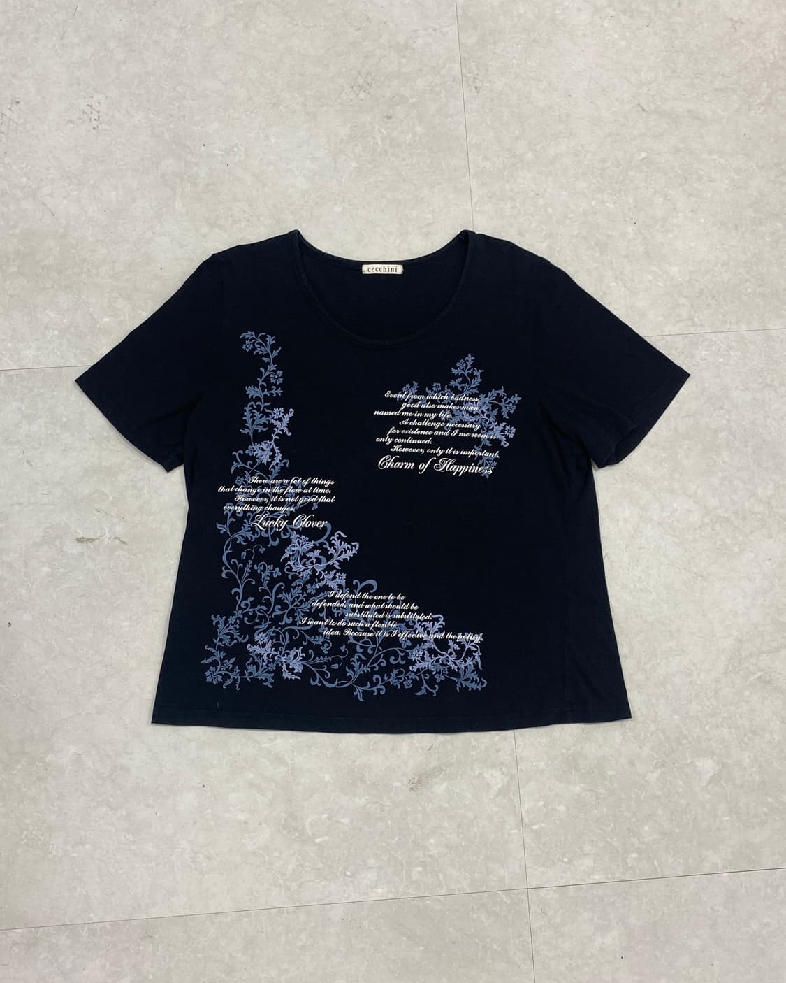 CECCHINI blue Floral y2k T-shirt  상품이미지3