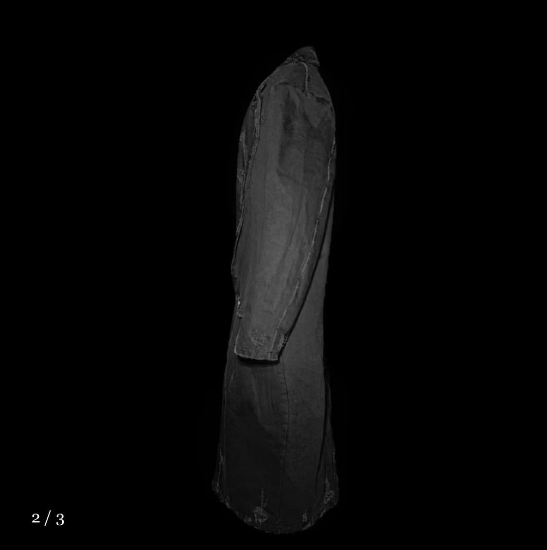 EMOSTANCECLUB 블랙 디스트레스드 데님 코트 상품이미지2