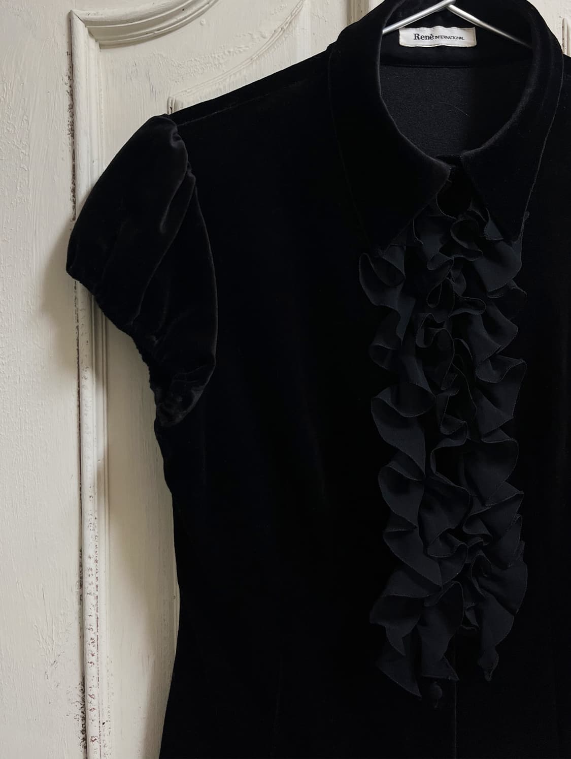 vintage holiday velvet frill blouse 상품이미지2