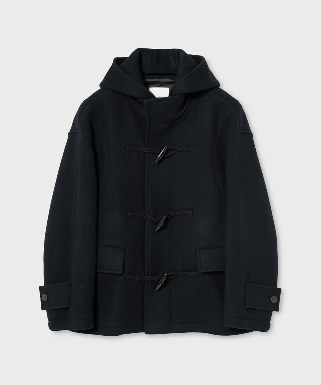 넌블랭크 디테처블 후드 더플 하프 코트 상품이미지1