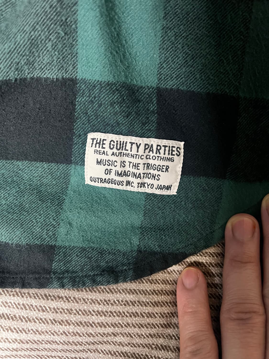 [XL] 와코마리아 체크 셔츠 그린 상품이미지3