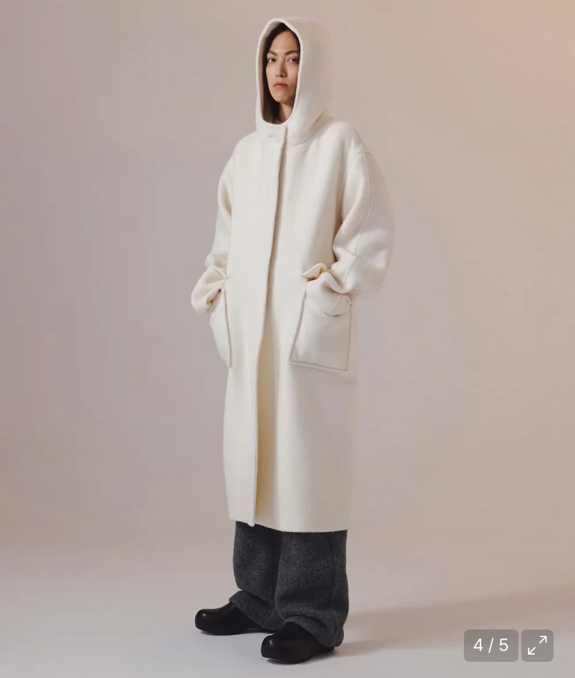인사일런스 알파카 후드코트 m 아이보리 우먼 상품이미지2