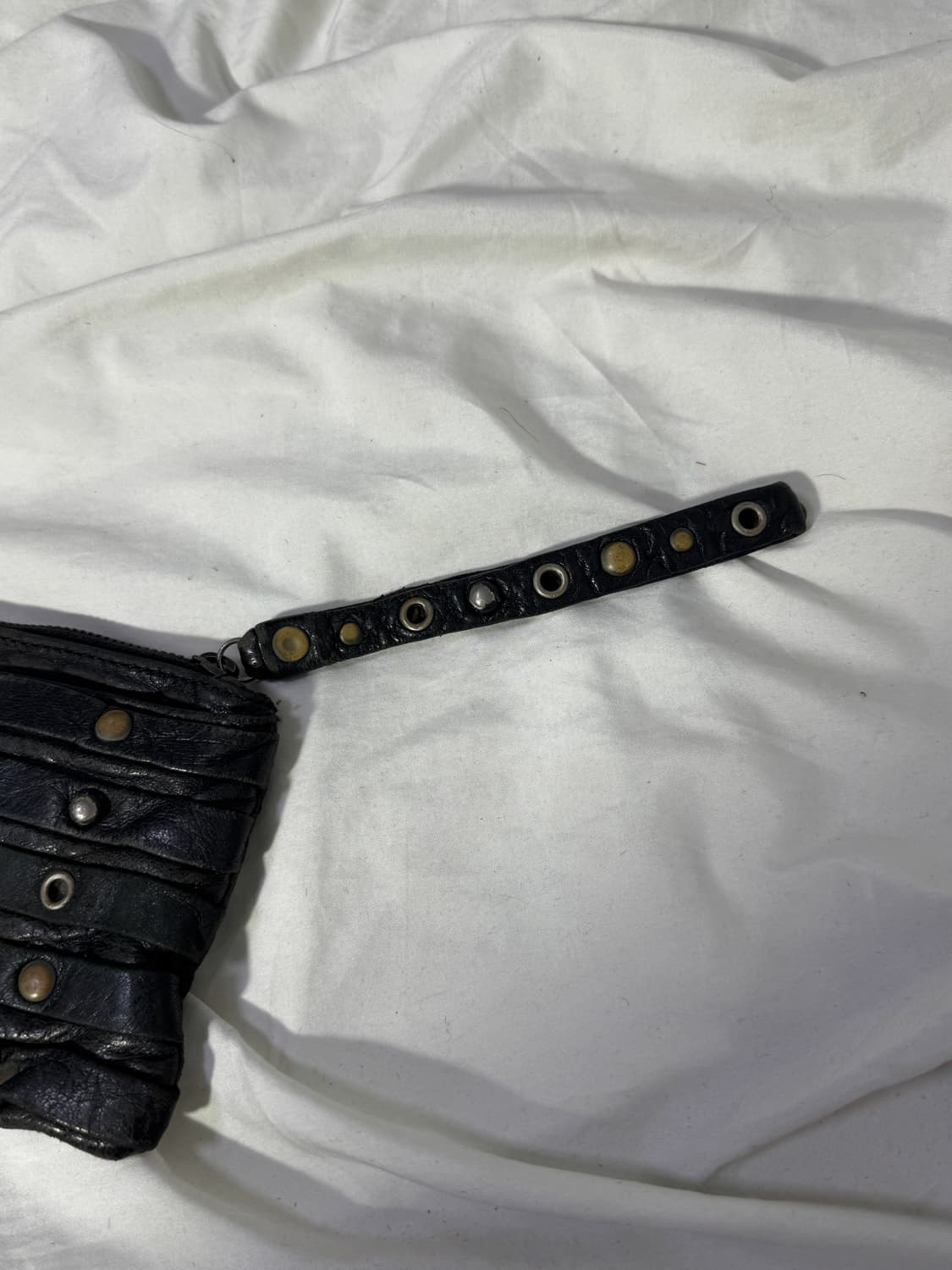 디젤 블랙 골드 버클 스트랩 스터드 레더 지갑 y2k 펑크 상품이미지4