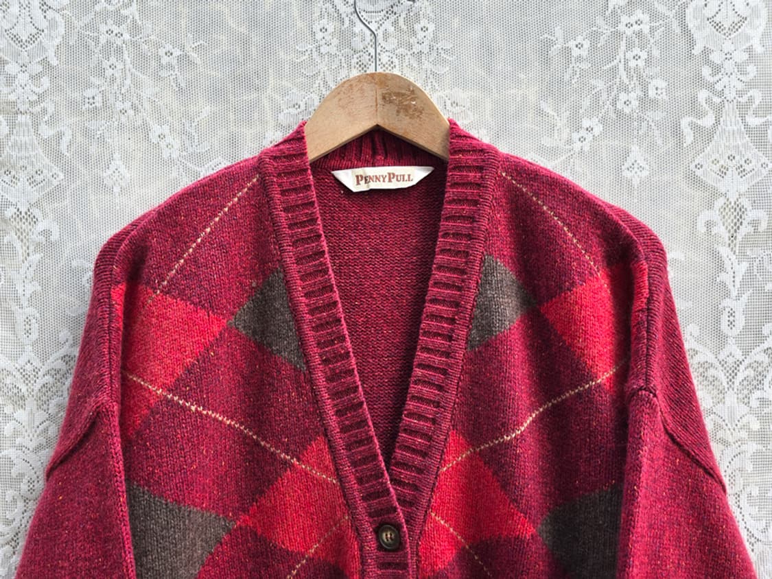 페니 풀 아가일 가디건 (made in italy) 상품이미지2