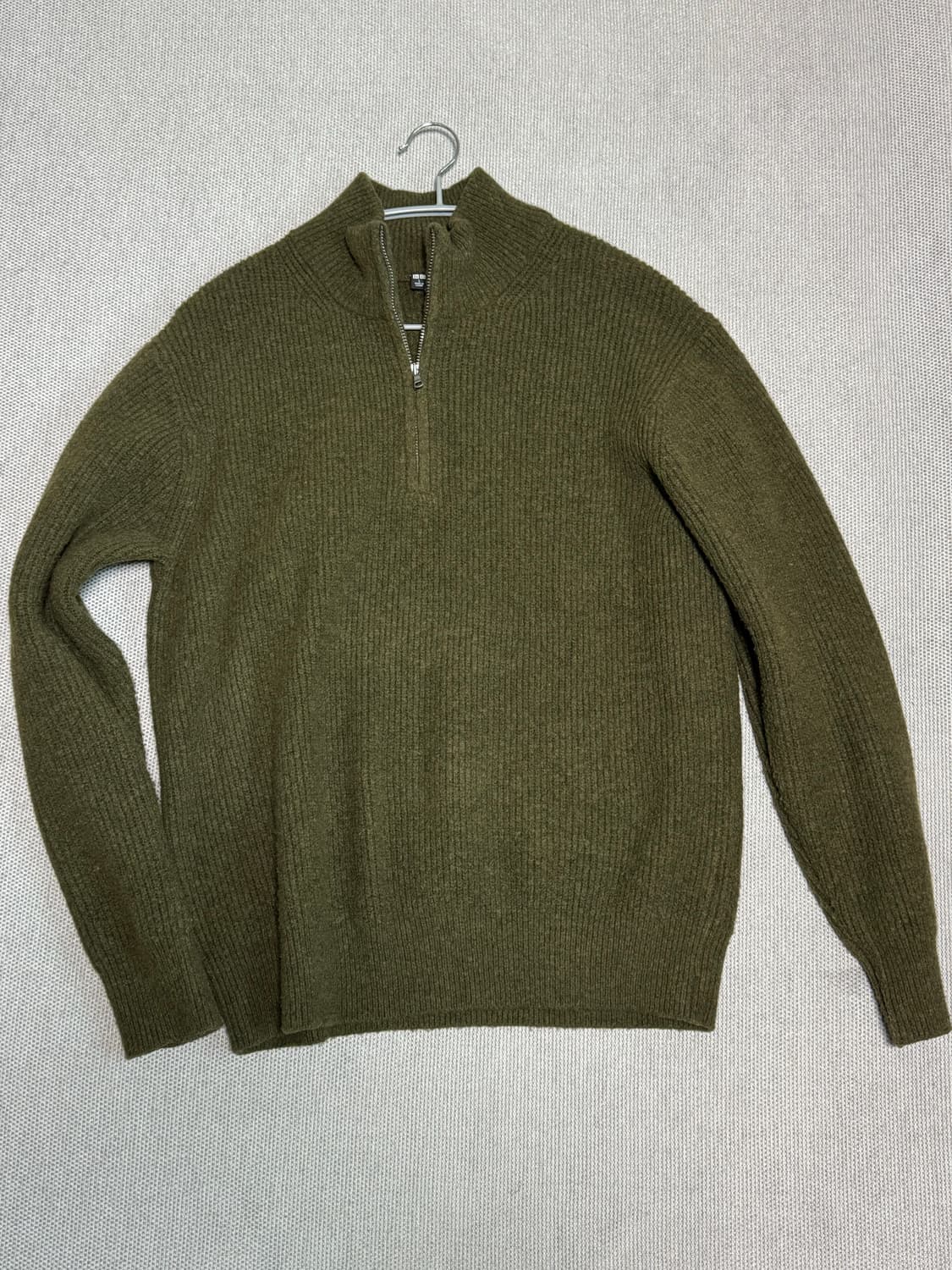 유니클로 하프집업 니트 올리브 L 상품이미지1
