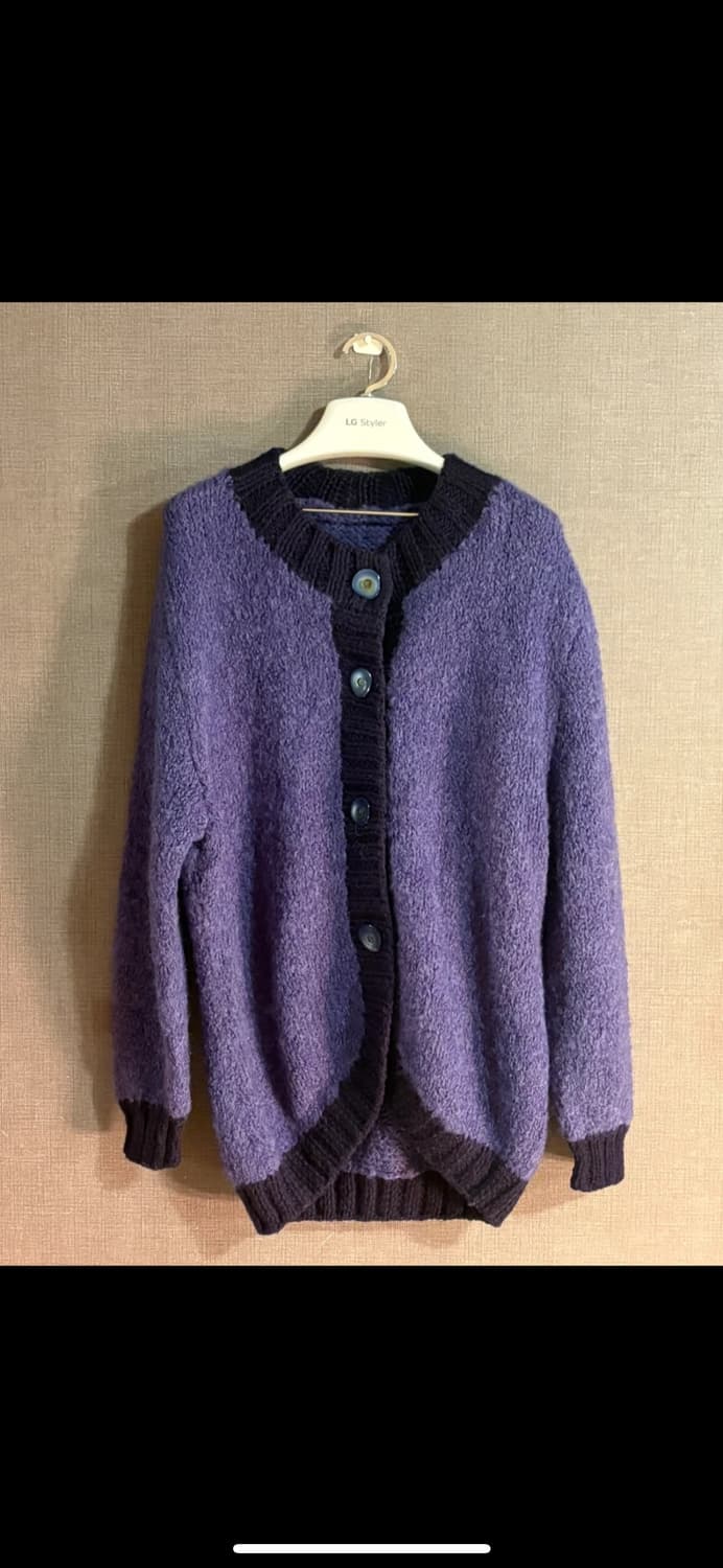보라색 털실 니트 가디건 JAPAN 상품이미지1
