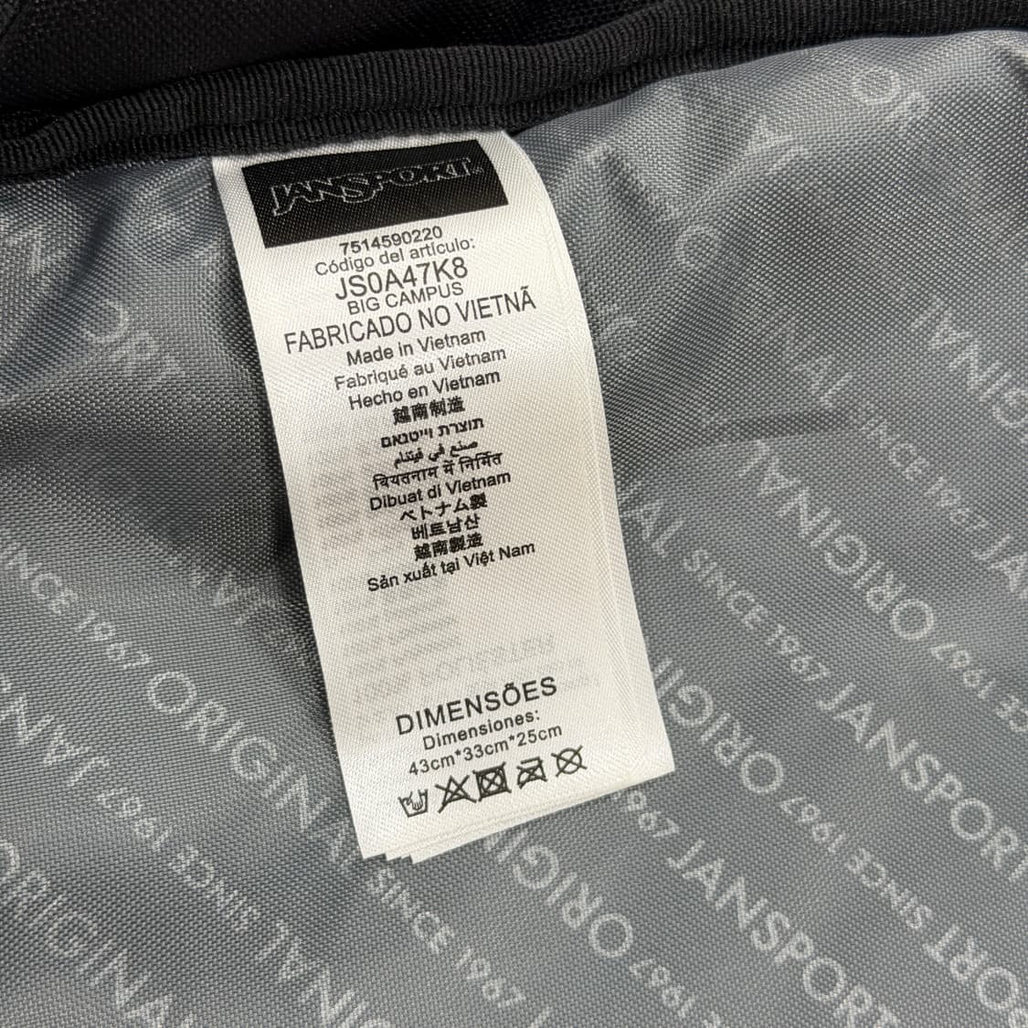 잔스포츠 빈티지 빅캠퍼스 메쉬 포켓 블랙 백팩 가방 상품이미지4