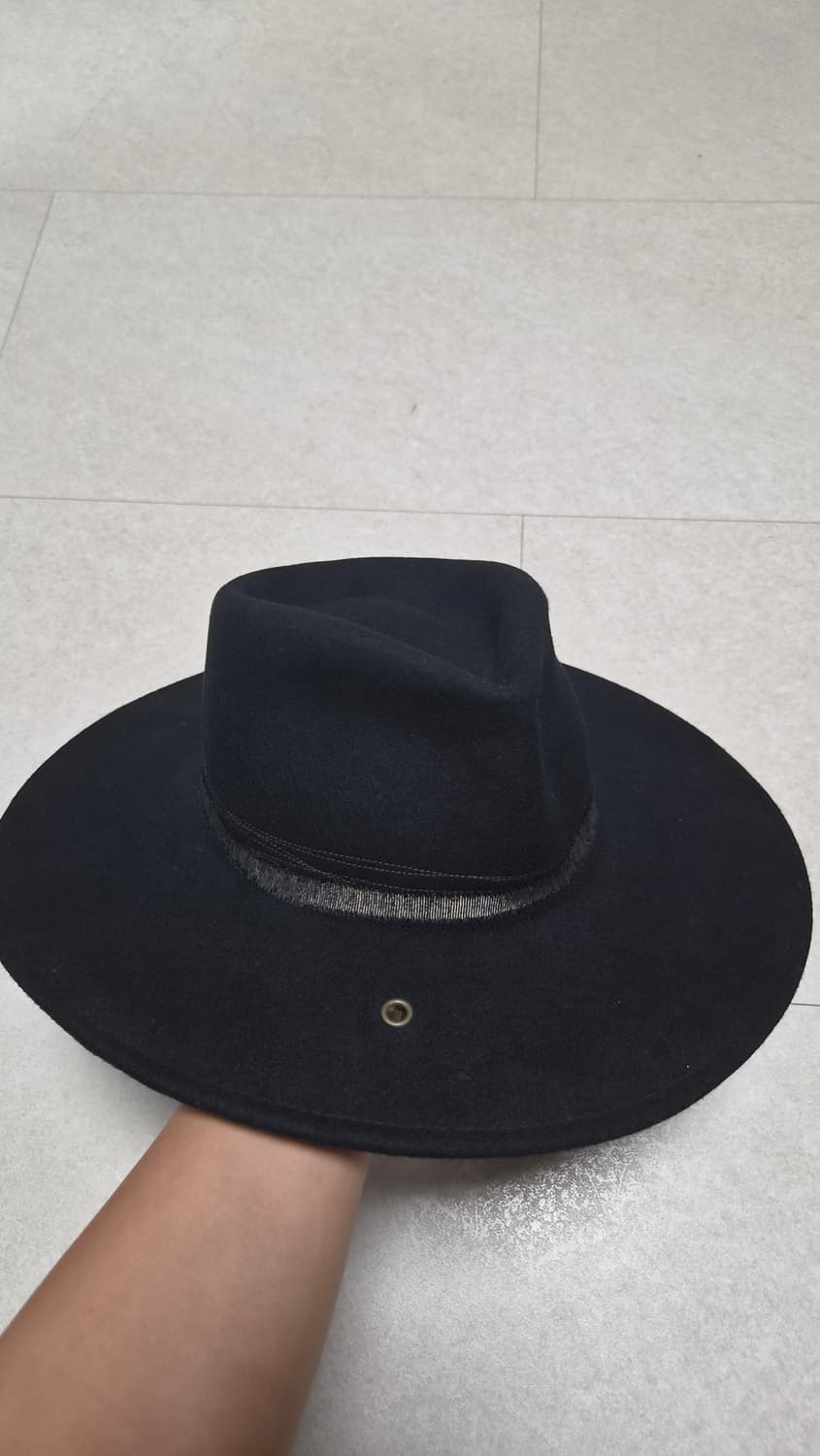 햇쓸까 울 스틸 페도라 블랙 상품이미지2
