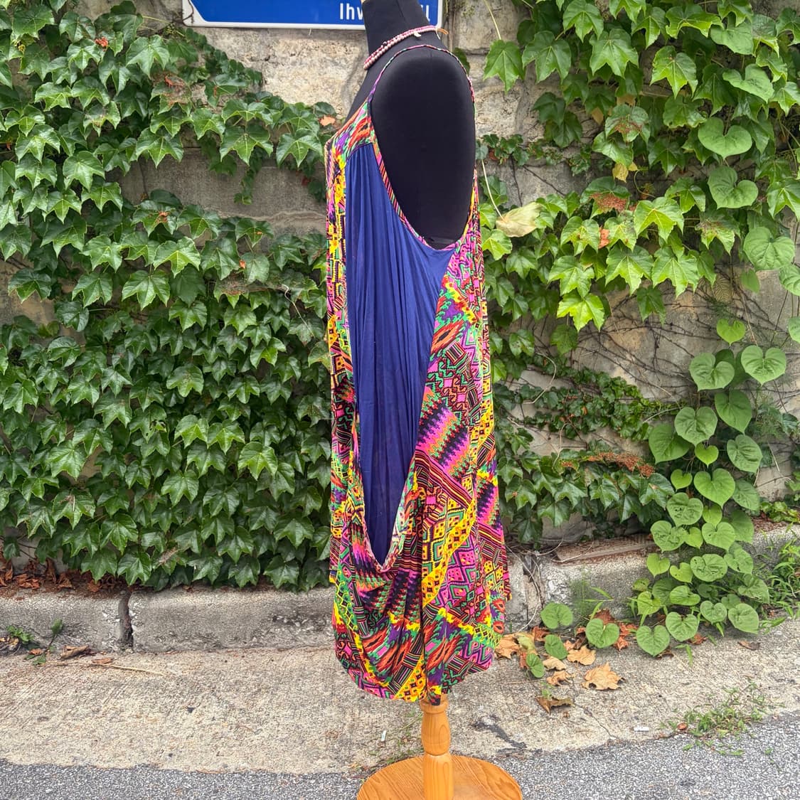 에스닉 보헤미안 기하학 패턴 항아리 민소매 나시 롱 원피스 상품이미지2