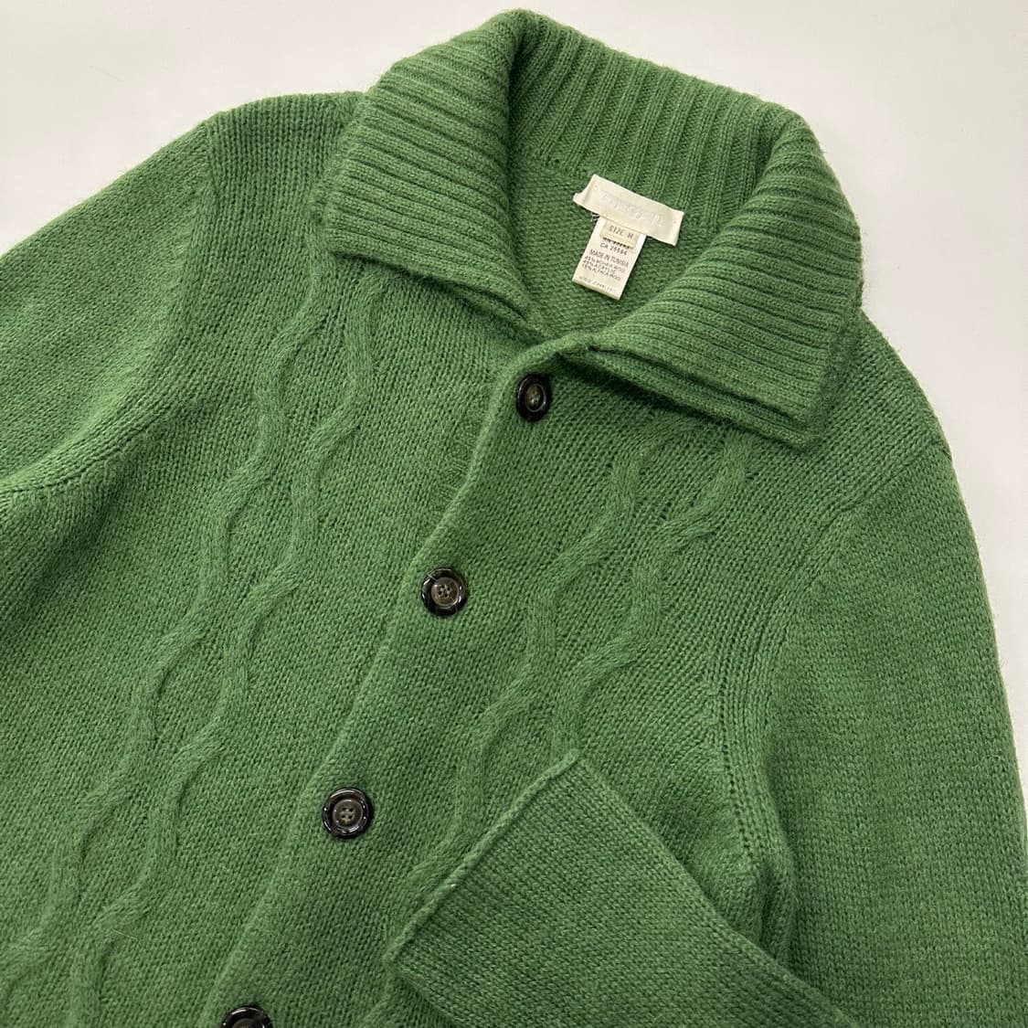 Diesel 디젤 모헤어 알파카 그린 더블 카라 케이블 상품이미지2