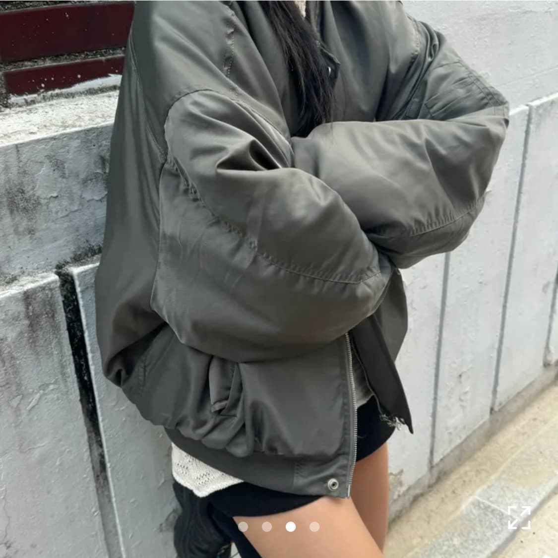 고도 ma-1 크롭 오버 항공점퍼 패딩 카키 상품이미지1