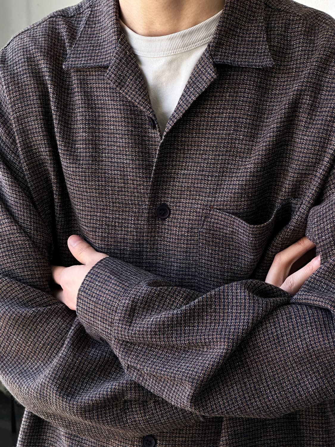 　 Open collar woven wide shirt 상품이미지10