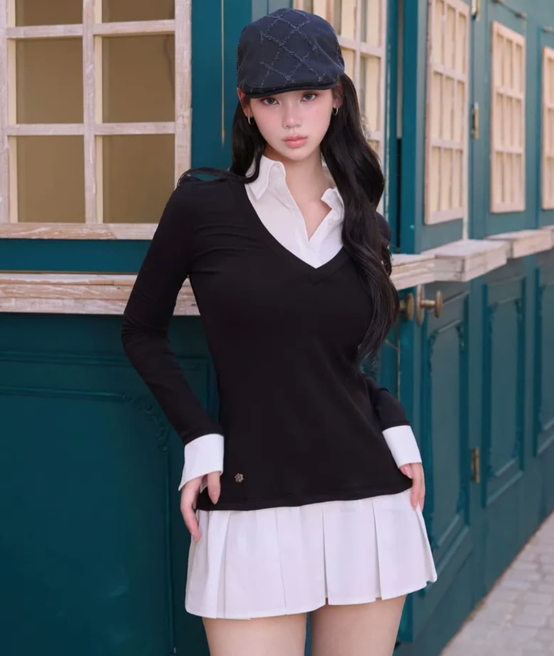 카인다미 플리츠 셔츠 원피스 상품이미지1