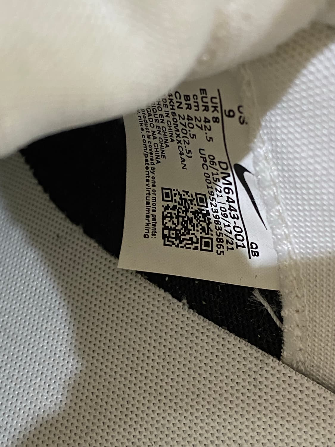 나이키x사카이 블레이저 로우 블랙 270 상품이미지6