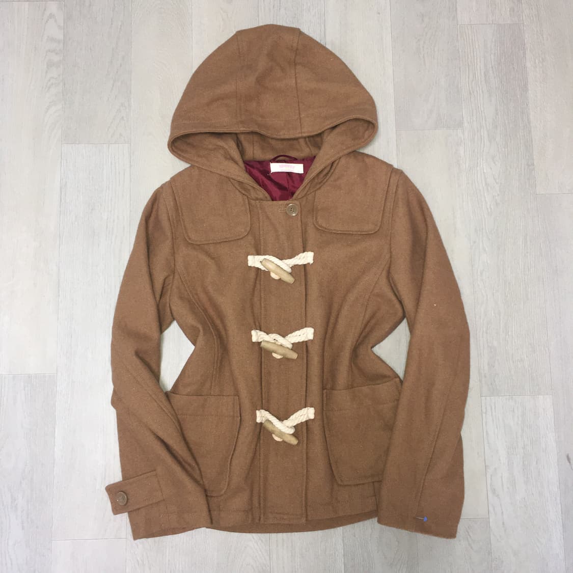 jpn vintage camel brown duffle hood half 상품이미지6