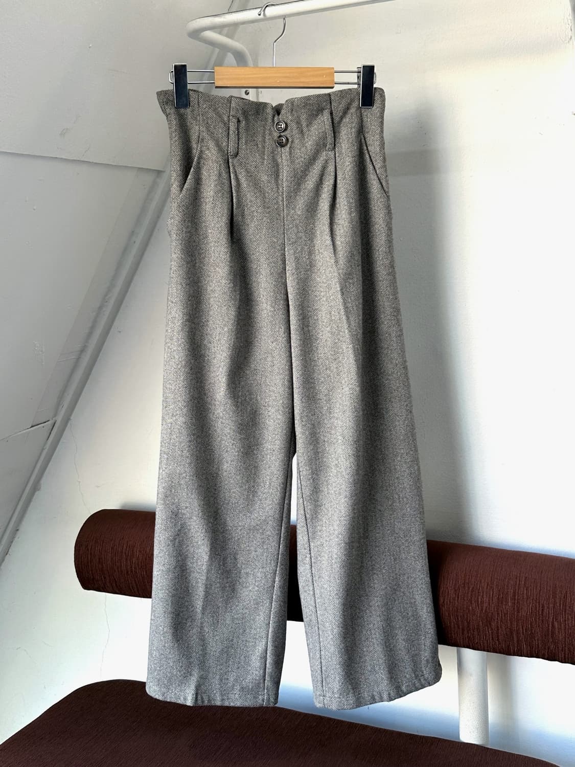 Design pattern banded wide trousers 상품이미지6