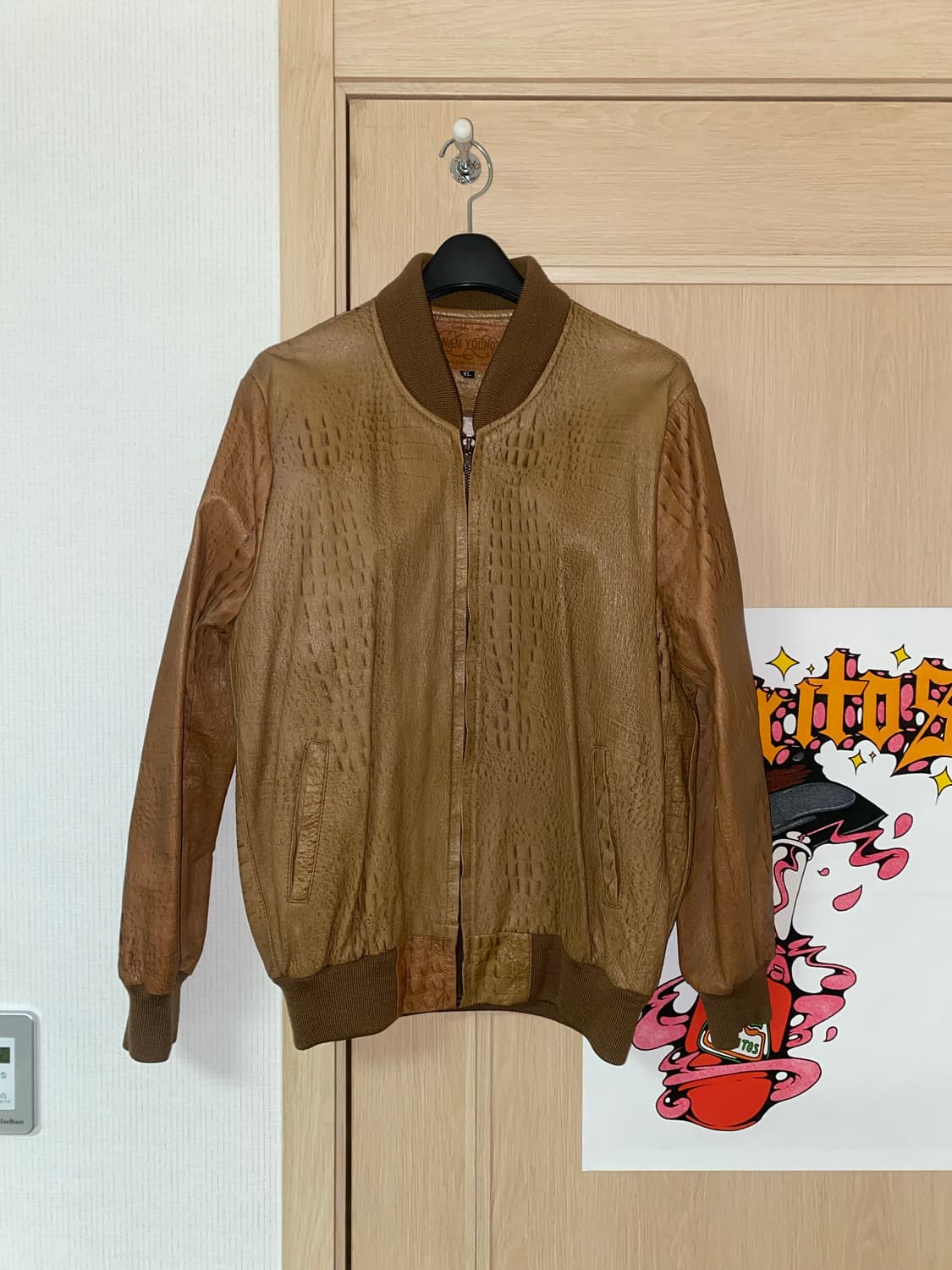 croco Embossed leather jacket 상품이미지1
