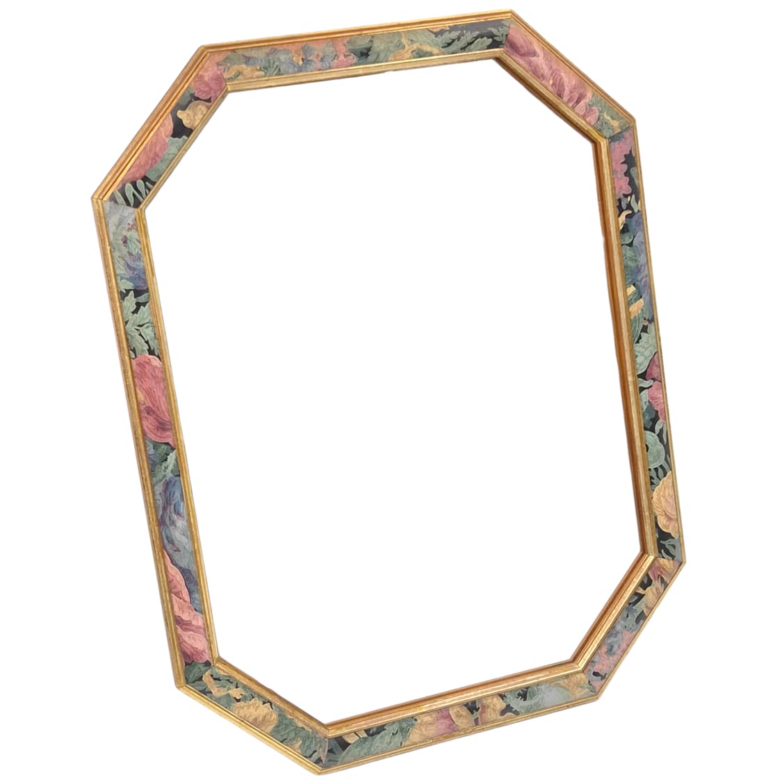 70s 이탈리아 엔틱 핸드 플로랄 우드 벽거울 상품이미지1